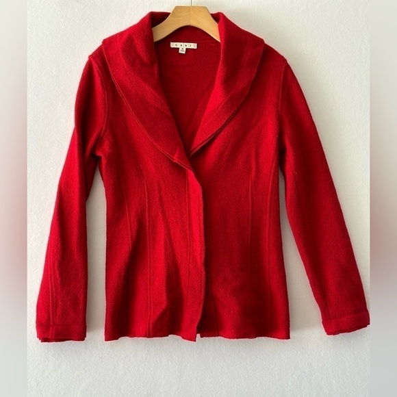 2 for $26 CAbi Red Merino Wool Jacket Blazer with Tie Style 167 Size Small - Picture 4 of 7
